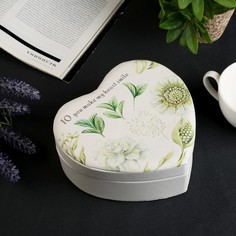 Шкатулка для украшений Цветочное сердце 14х10,5х12см Sima-Land 2720891