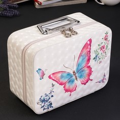 Шкатулка кожзам для косметики Бабочки 3D 11х18,5х24,5 см Sima-Land 4571887