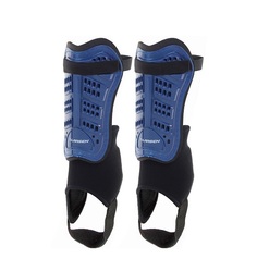 Щитки футбольные с защитой голеностопа Larsen "6820N", цвет: голубой, размер: L