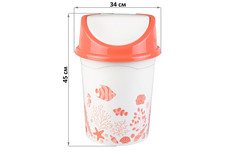 Ведро с подвижной крышкой "Коралл", 34x27x45 см, 14 литров Violet
