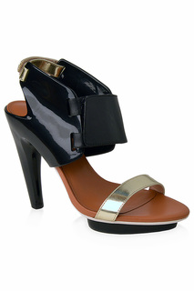 Босоножки женские United nude 9659730921 черные/коричневые/золотистые 37 RU