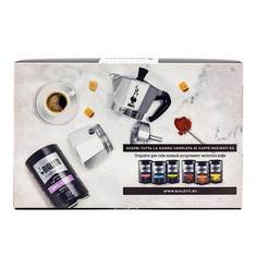 Гейзерная кофеварка Bialetti Moka Express silver на 3 порции и молотый кофе Milano 250гр