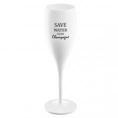 Бокал для шампанского с надписью SAVE WATER DRINK CHAMPAGNE, белый Koziol