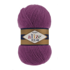 Пряжа для вязания Alize Angora Real 40, 048 темная фуксия, 480 м, 100 г 5 мотков, 5 шт.
