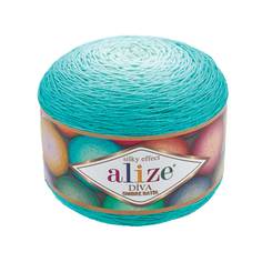 Пряжа Alize Diva Ombre Batik, 875 м, 2 мотка по 250 г, цвет: 7370 бирюзовый 2 шт.