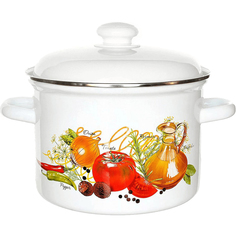 Кастрюля цилиндрическая Лысьвенские эмали, Итальянская кухня, 4,5 л