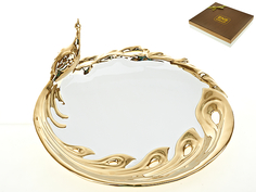 Блюдо сервировочное ENS, Золотой павлин, 36x16 см