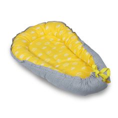 Бортик-кокон Alis Гнездышко серо-желтый, 75х45 см