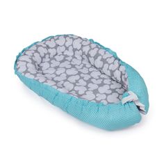 Бортик-кокон Alis Гнездышко серо-голубой, 75х45 см