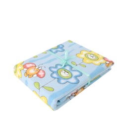 Одеяло байковое Baby Nice Божья коровка на цветке, голубой, 100x140 см