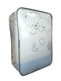 Комплект постельного белья Lepre Sweet Bears голубой/горох, 6 предметов