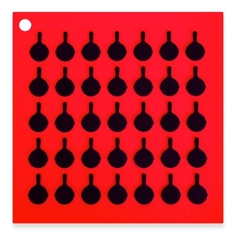 Lodge Подставка квадратная с логотипом сковороды, 19 см, красная AS7S41
