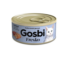 GOSBI FRESKO 70г. Корм влажный для стерилизованых кошек ТУНЕЦ / КРЕВЕТКИ