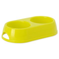 Миска для кошек двойная пластиковая 2*230мл. желтая Magic Cat Арт.453-808095