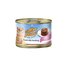 Pettric Mew Planet 160г. Корм консервированный для кошек Тунец/Анчоусы паштет