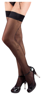 Чулки (с силикон. полосками) SoftLine Collection, чёрный, M