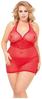 Ночная сорочка и стринги SoftLine Collection Lucy, красный, XL