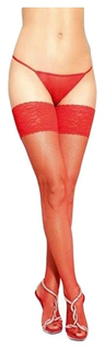 Чулки-сетка со шовом SoftLine Collection, красный, L