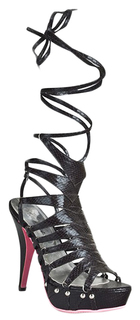 Босоножки Hustler Shoes Snake Style из искусственной змеиной кожи черные р.40
