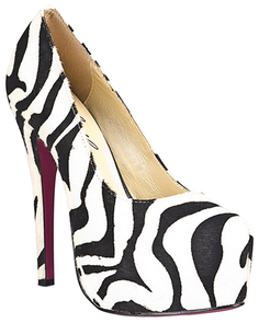 Туфли Hustler Shoes Black&White из искуственной шерсти зебры р.36
