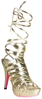 Босоножки Hustler Shoes Snake Style из искусственной змеиной кожи золотистые р.38