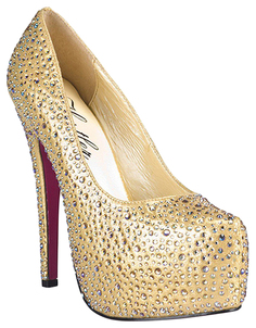 Туфли Hustler Shoes Golden Diamond с кристаллами золотистые р.39