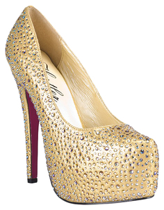Туфли Hustler Shoes Golden Diamond с кристаллами золотистые р.40