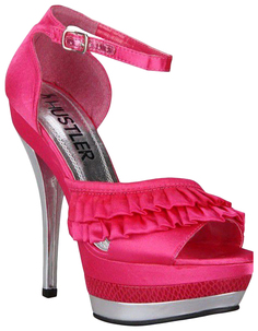 Босоножки Hustler Shoes Fuchsia с серебристым каблуком р.38
