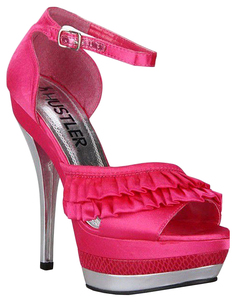Босоножки Hustler Shoes Fuchsia с серебристым каблуком р.39