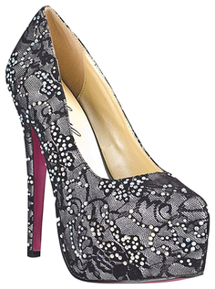Туфли Hustler Shoes Dark Silver гипюровые с кристаллами р.37