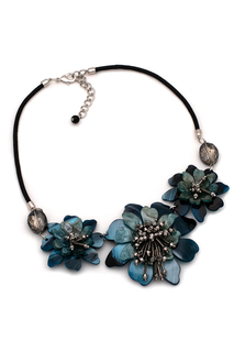 Колье женское Selena 10117081 синее/голубое/черное