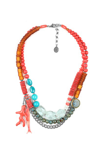 Колье женское Nature Bijoux NB20.1-15-41190 оранжевое/серое/голубое