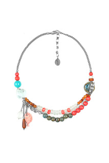 Колье женское Nature Bijoux NB20.1-15-41193 оранжевое/серое/голубое
