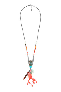 Колье женское Nature Bijoux NB20.1-15-41192 оранжевое/серое/голубое