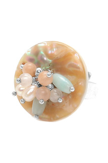 Кольцо женское Nature Bijoux NB20.1-19-23702 бежевое/голубое