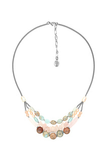 Колье женское Nature Bijoux NB20.1-15-41063 бежевое/голубое/золотистое