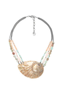 Колье женское Nature Bijoux NB20.1-15-41061 бежевое/голубое/золотистое