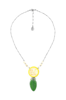 Колье женское Nature Bijoux NB20.1-15-41132 желтое/зеленое/серебристое