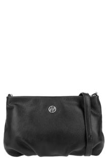 Черная сумка из мягкой кожи через плечо, б/р Afina