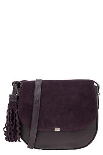 Маленькая сумка из мягкой кожи и замши через плечо, б/р 416_3 Afina