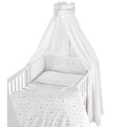 Комплект постельного белья Schardt Little Stars белый/золотой, 4 предмета