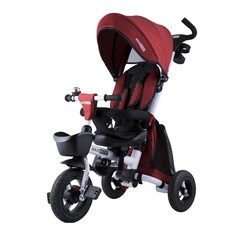 Велосипед детский Maxiscoo складной с мягким сиденьем и капюшоном красный