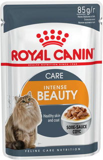 Влажный корм для кошек ROYAL CANIN Intense Beauty, при аллергии, соус, 24шт по 85г