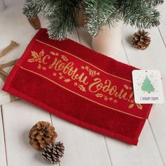 Полотенце махровое "С новым годом" 30х70 см 100% хлопок, 370гр/м2 Этель