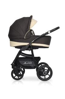 Коляска 2 в 1 Riko Basic Alfa Ecco коричневый-бежевый 08