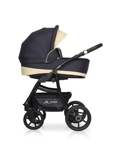 Коляска 2 в 1 Riko Basic Alfa Ecco графит-бежевый 05
