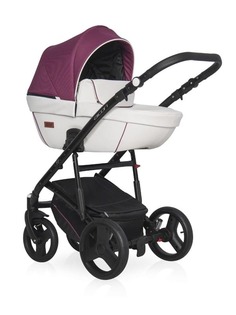 Коляска 2 в 1 Riko Basic Aicon Pro 02 тёмно-малиновый-белый