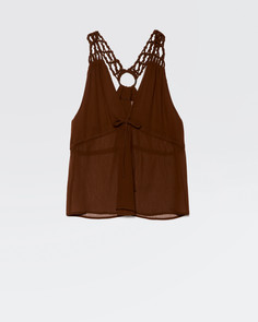 Топ женский Sisley 5AAW5T3O6 коричневый 42 IT