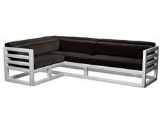 Угловой диван Магнус Угловой сосна белая эмаль Черный, вельвет, Левый АНД