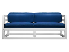 Прямой диван Магнус Мини сосна белая эмаль Синий, вельвет АНД